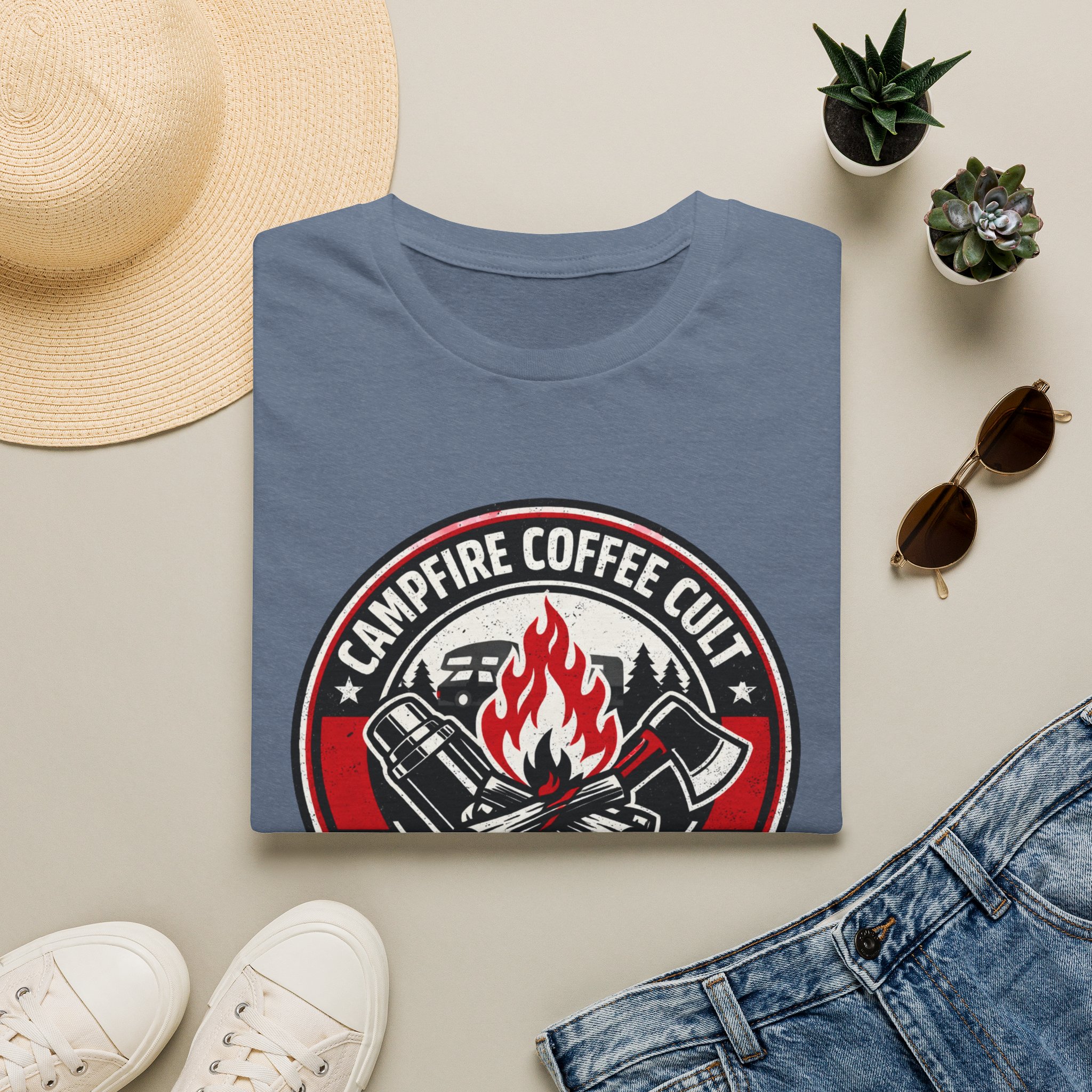 Campfire Coffee Cult Rise & Grind Emblem T-Shirt - Image 21