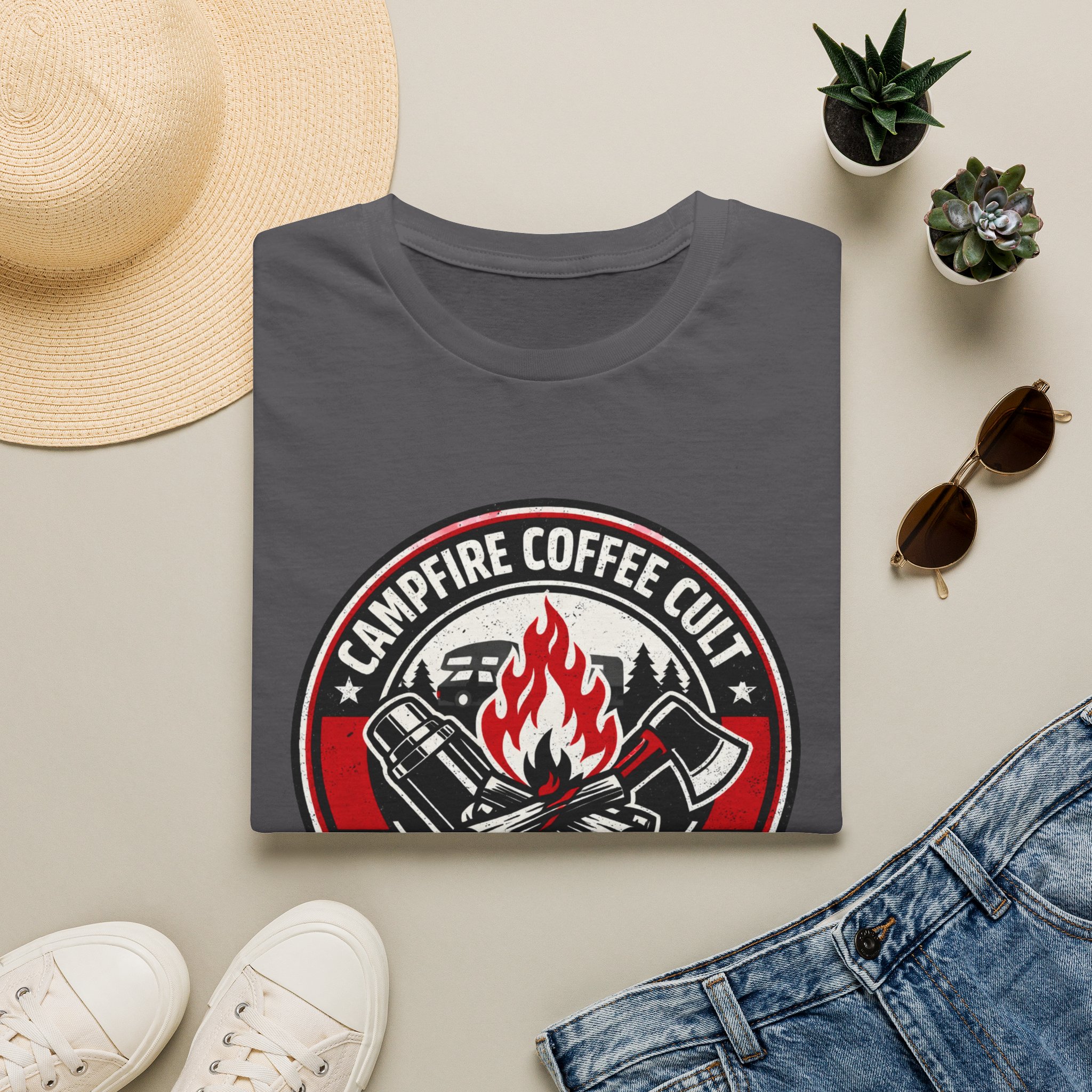Campfire Coffee Cult Rise & Grind Emblem T-Shirt - Image 25