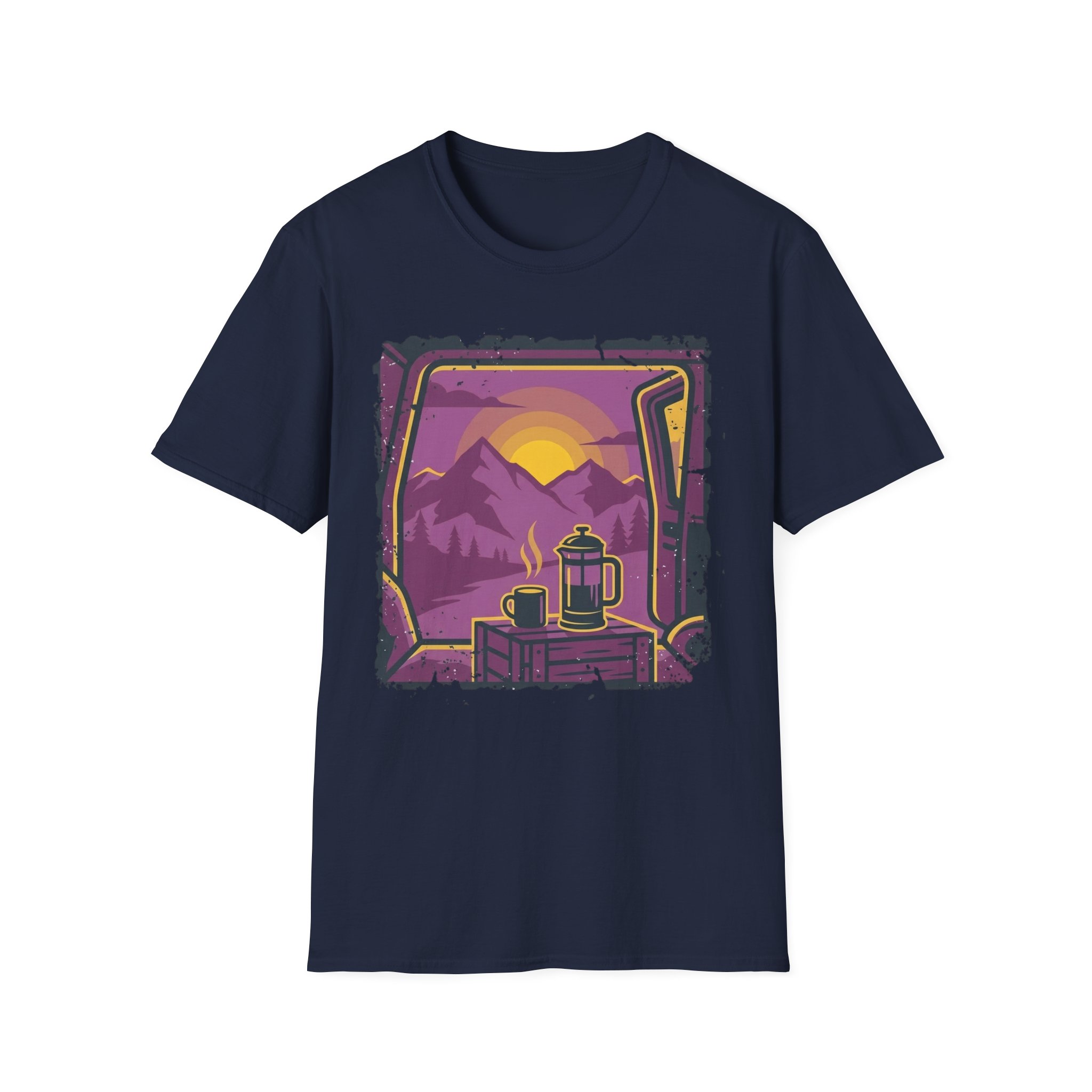 Purple Sunset Van Life Coffee French Press T-shirt - Image 31