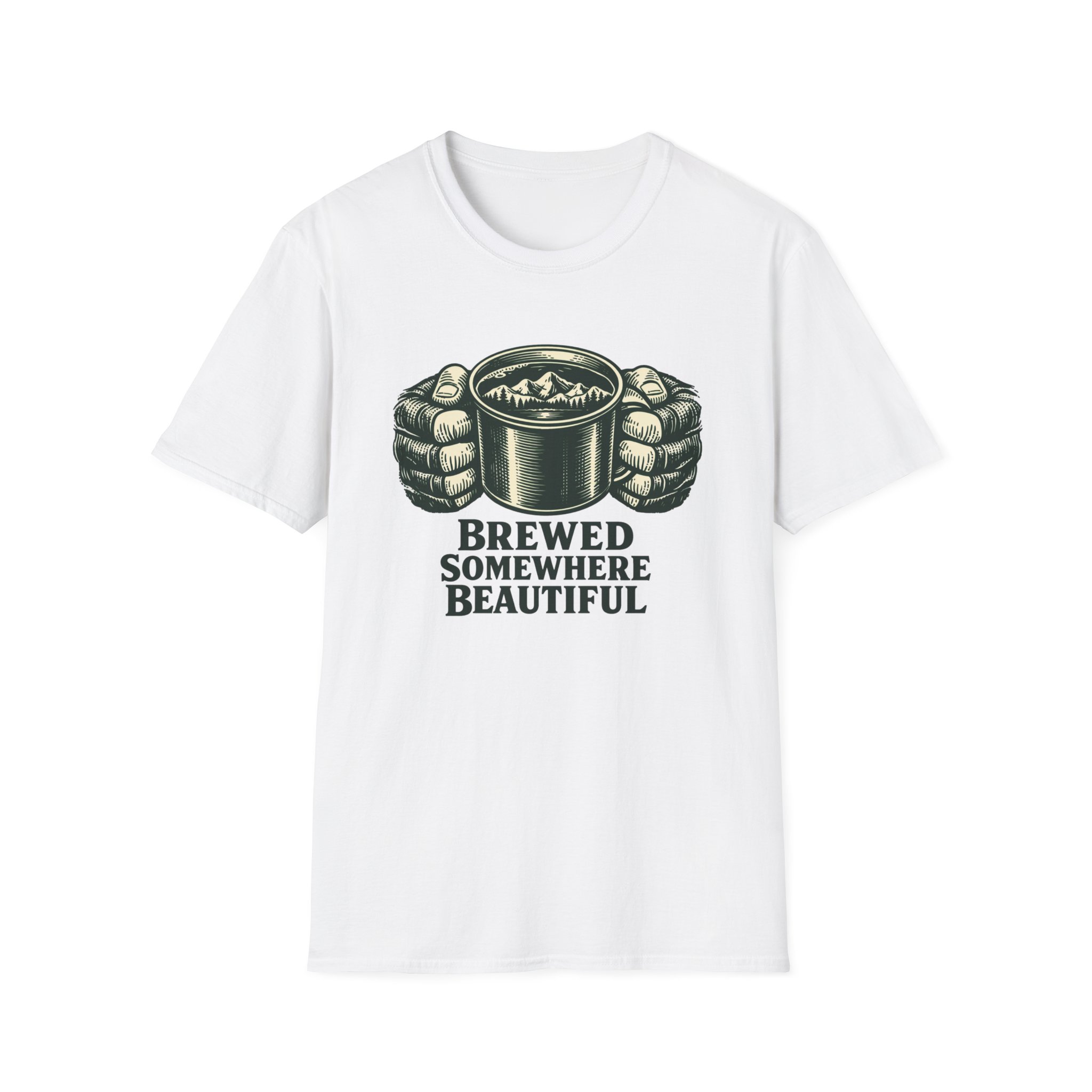 Brewed Somewhere Beautiful Metal T-Shirt - Image 3