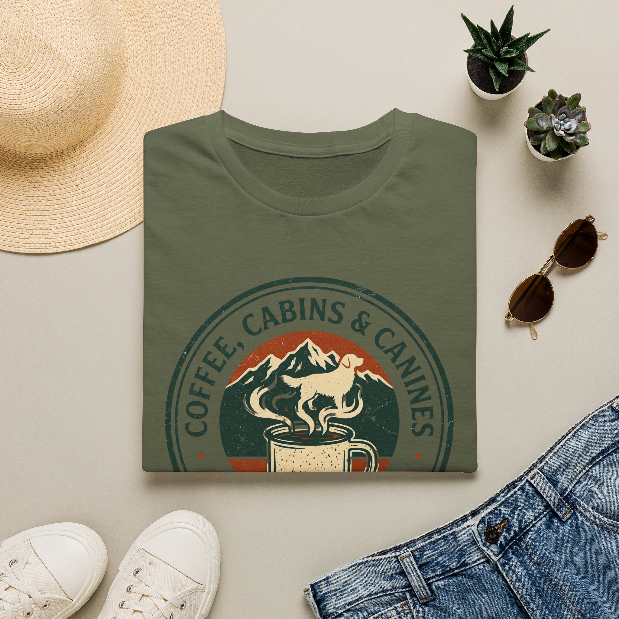 Coffee, Cabins & Canines - The Essential Trio T-Shirt - Image 13