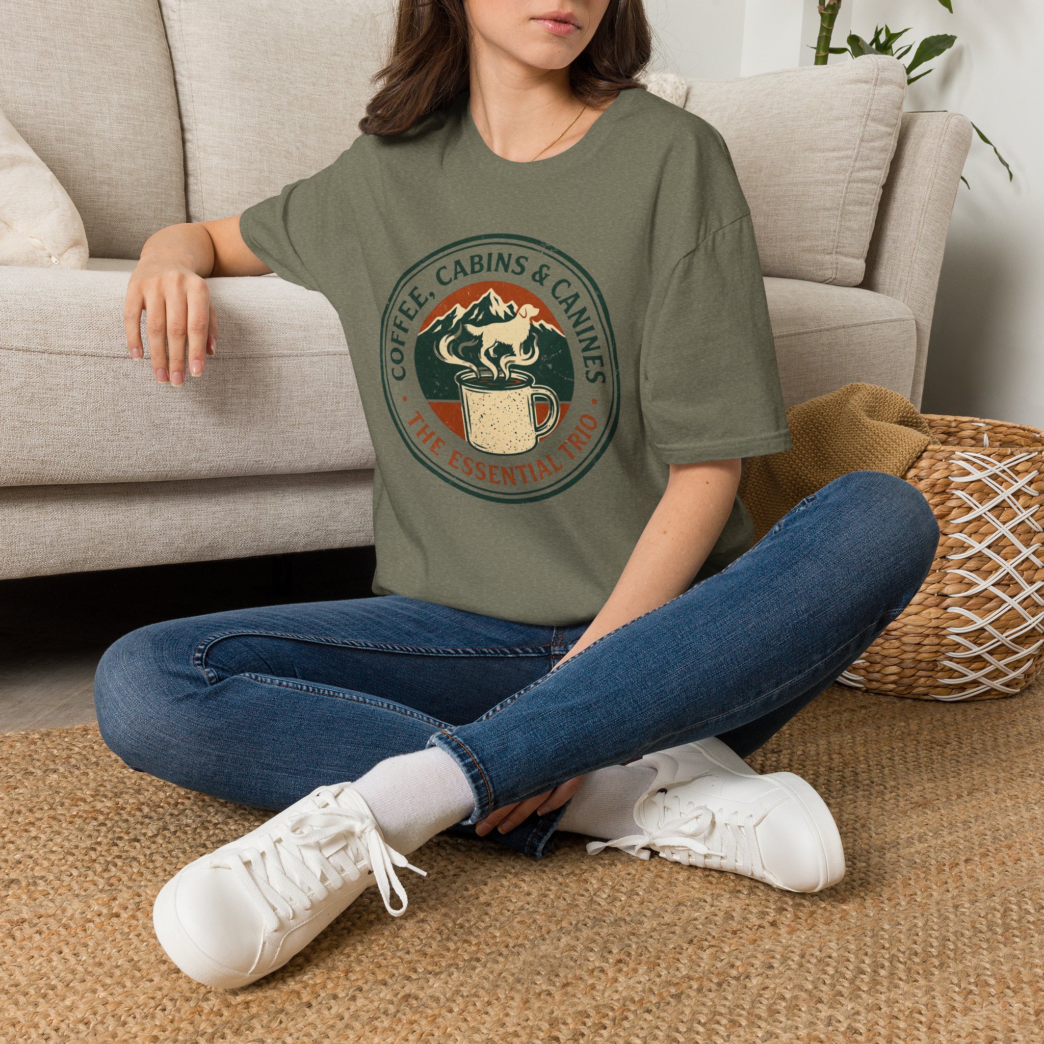 Coffee, Cabins & Canines - The Essential Trio T-Shirt - Image 10