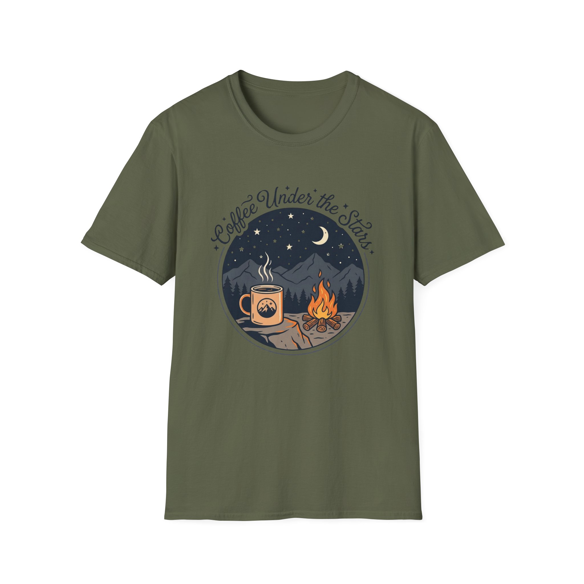 Coffee Under The Stars Cartoon Style T-Shirt - Image 11