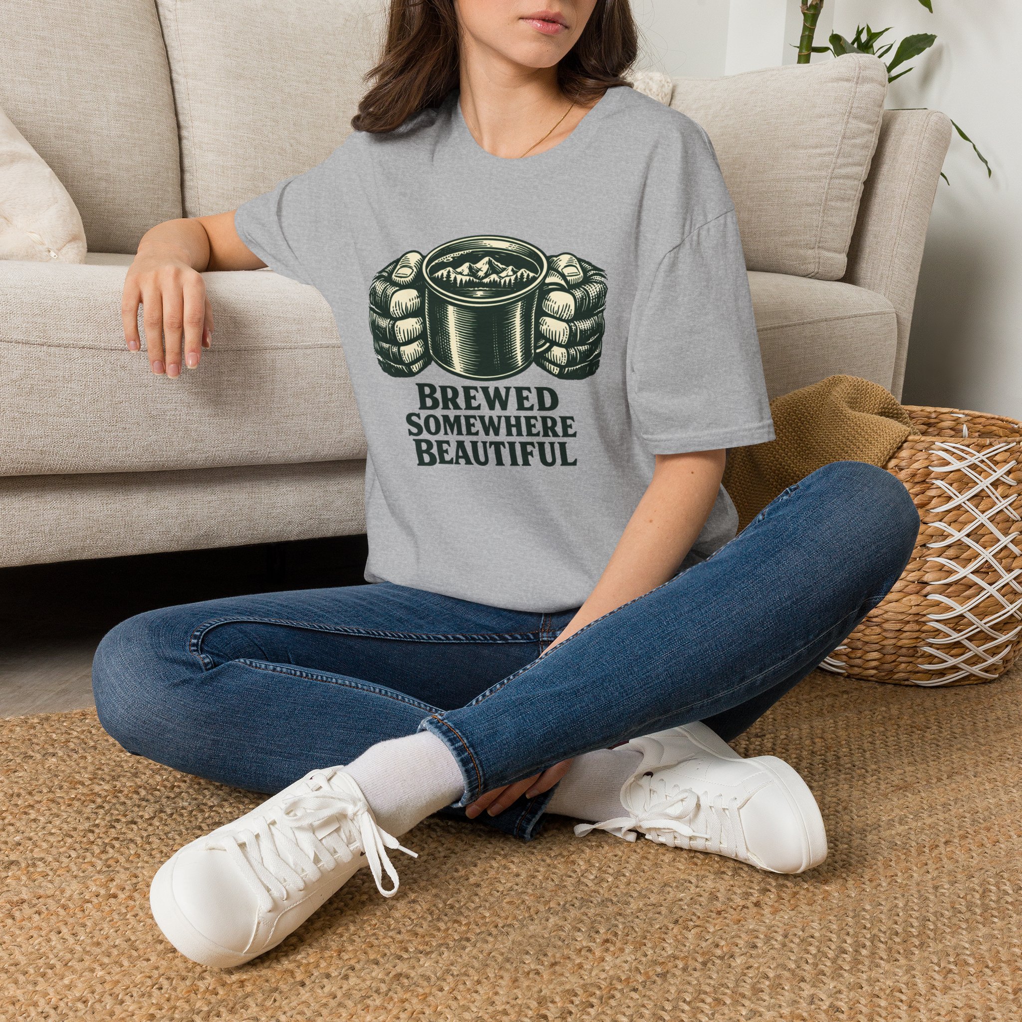 Brewed Somewhere Beautiful Metal T-Shirt - Image 6