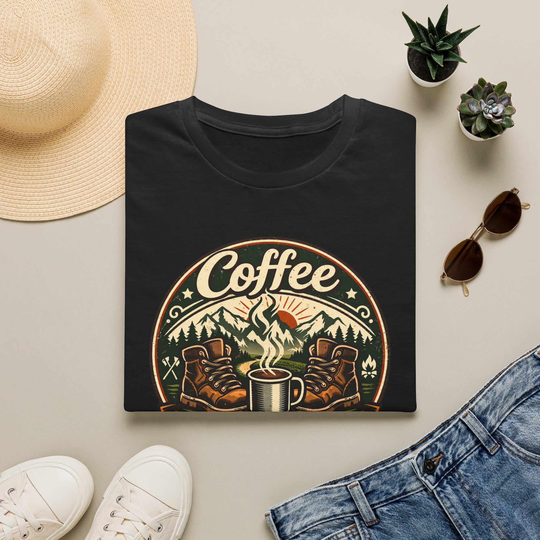 Coffee Before Miles Badge T-Shirt - Image 5