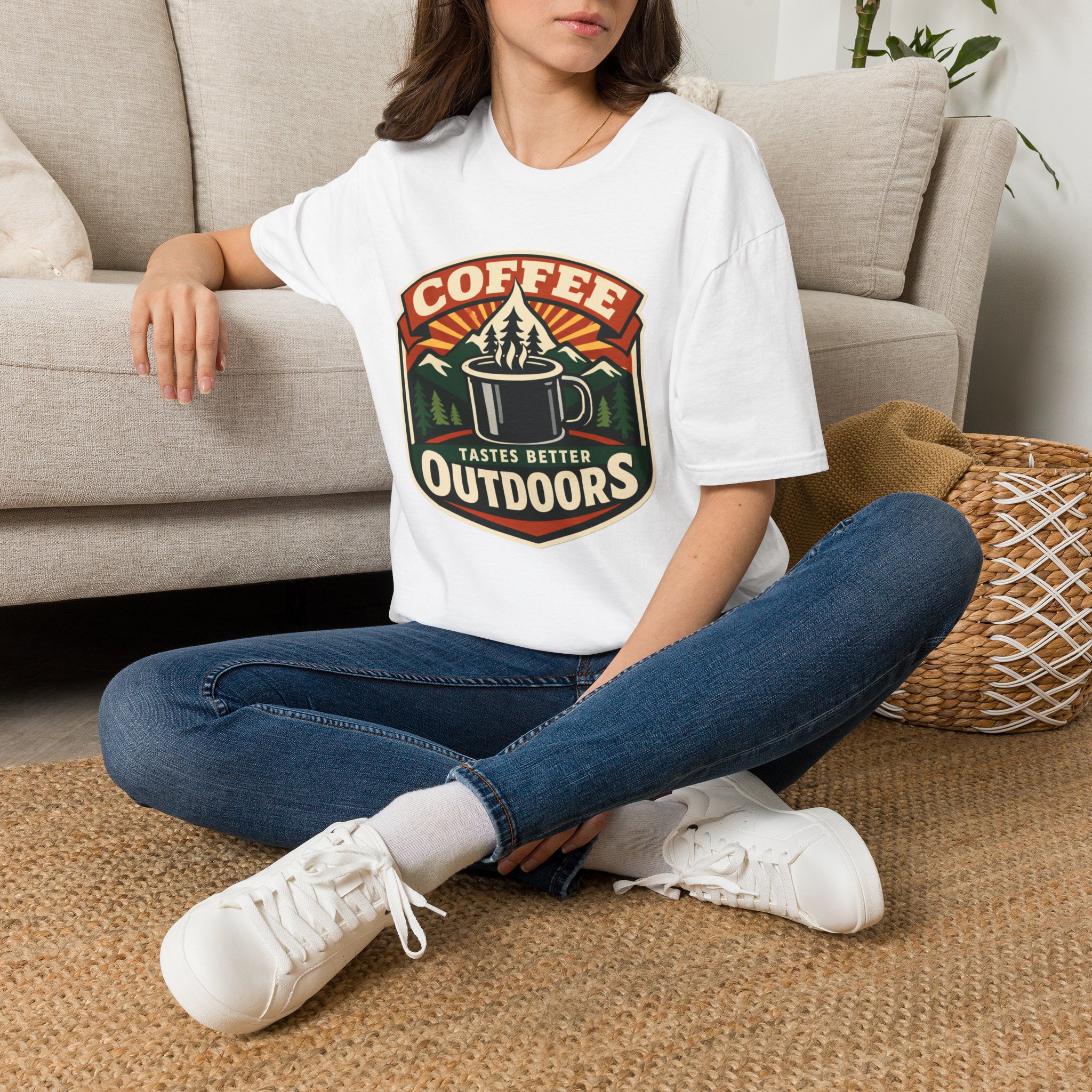 Coffee Tastes Better Outdoors T-Shirt - Image 2