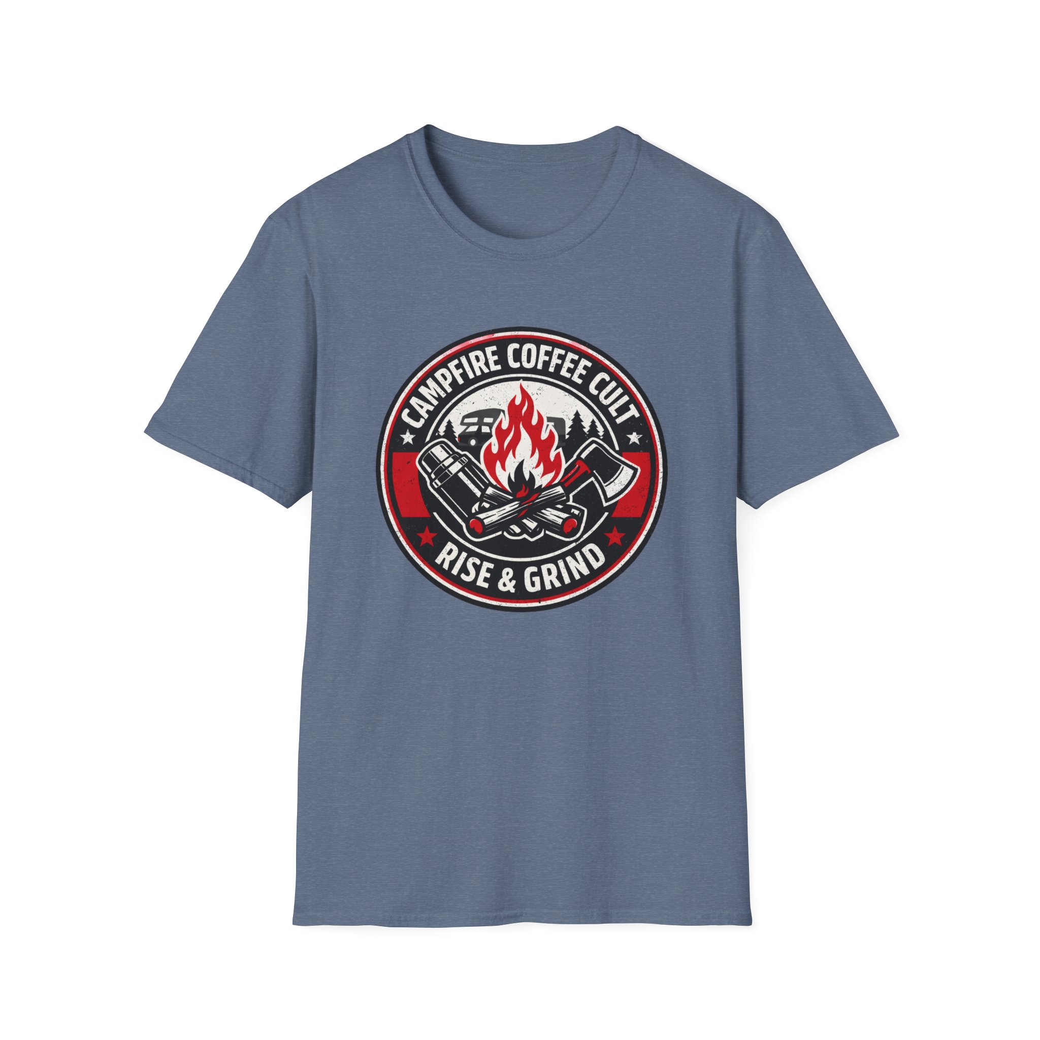 Campfire Coffee Cult Rise & Grind Emblem T-Shirt - Image 23