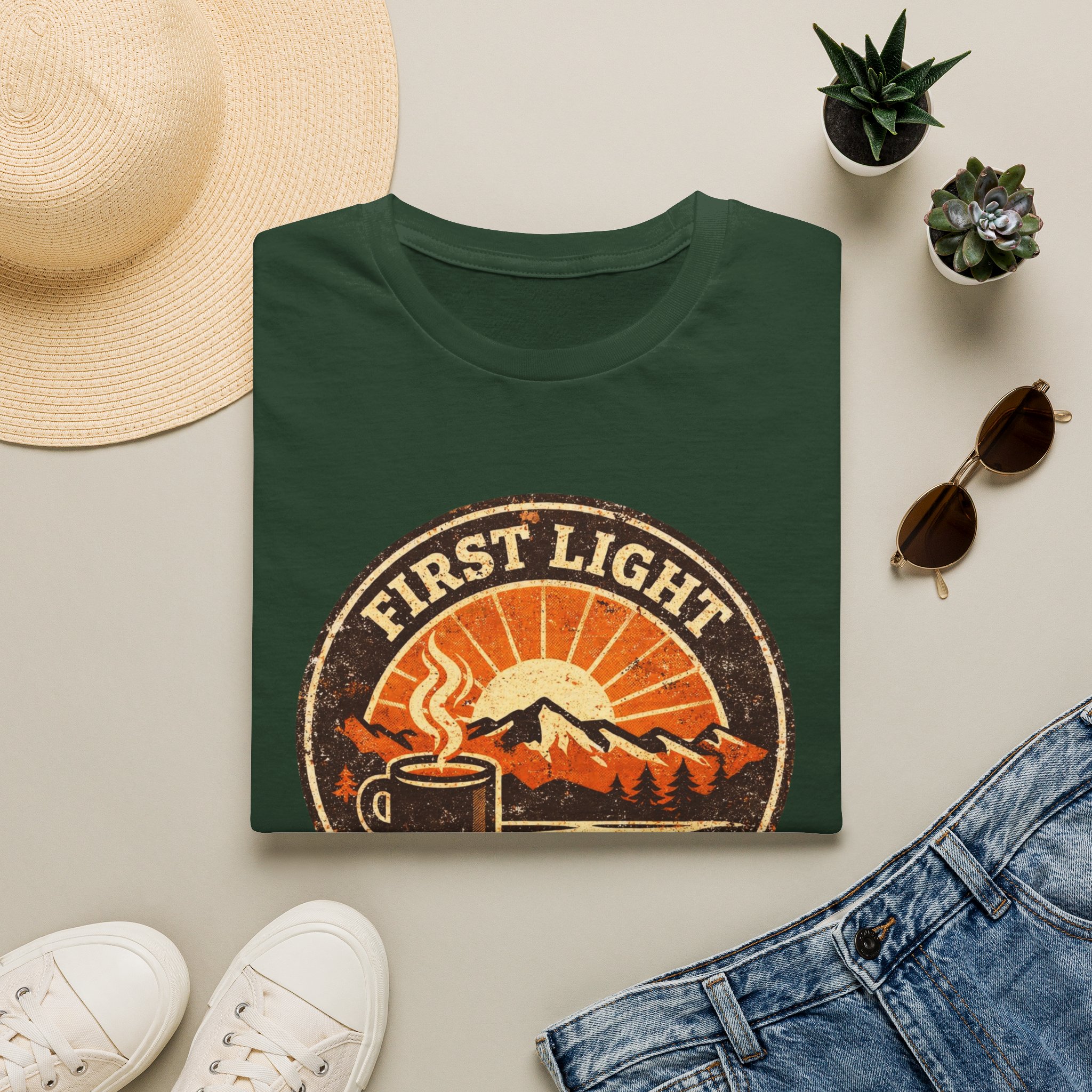 First Light & Flat Whites Distressed T-Shirt - Image 29