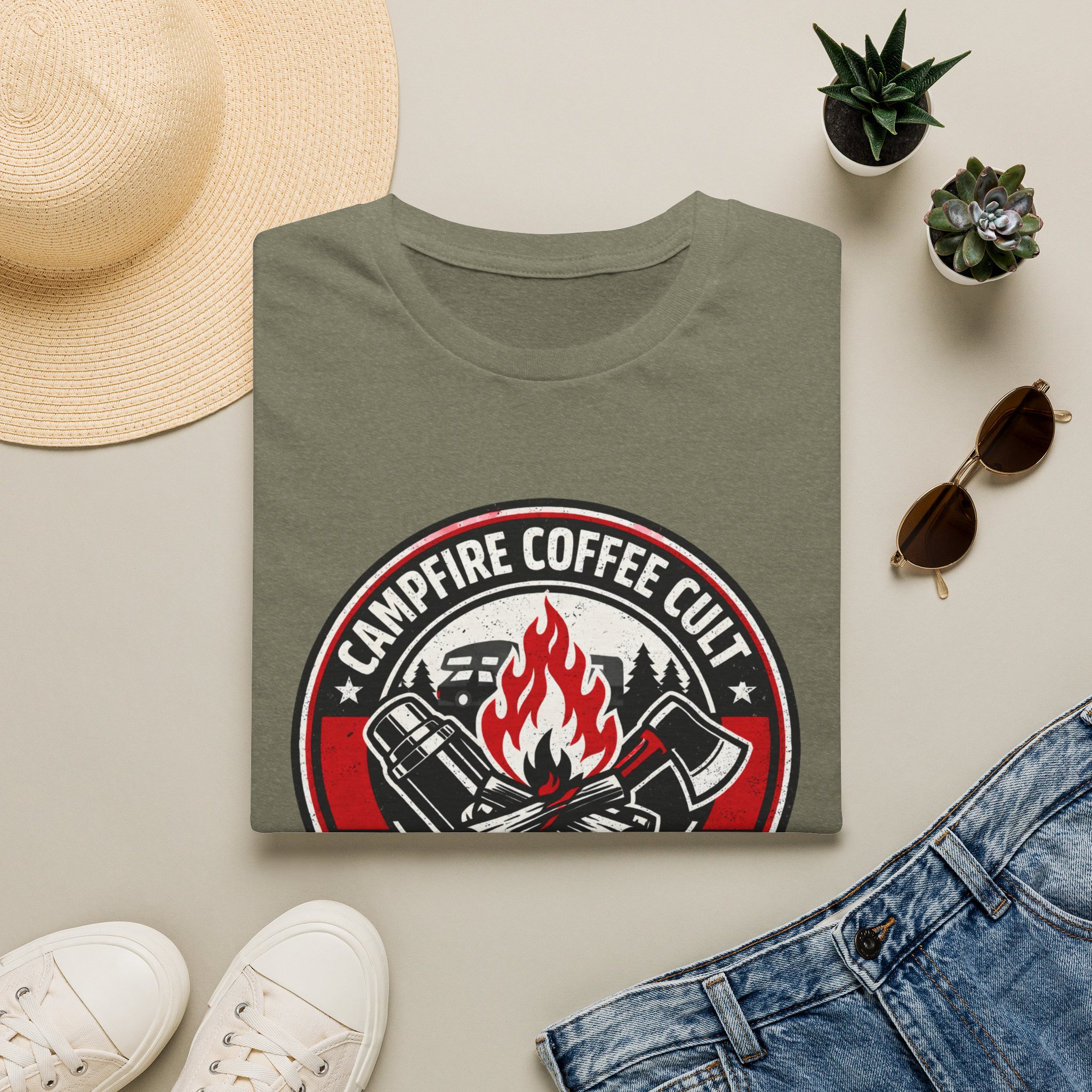 Campfire Coffee Cult Rise & Grind Emblem T-Shirt - Image 13