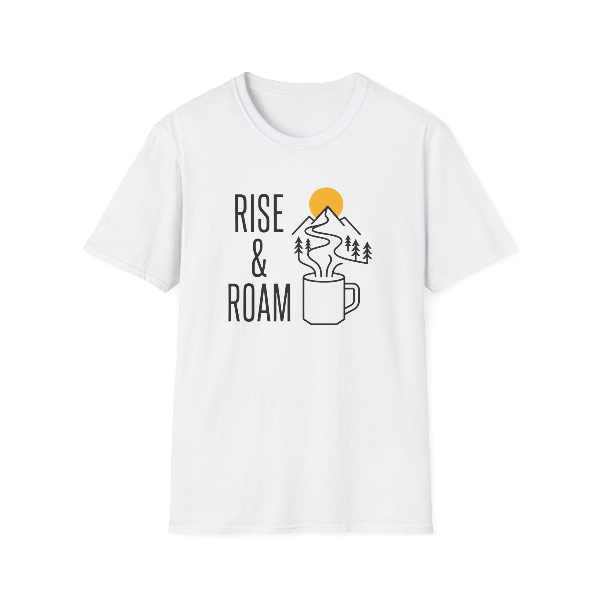Rise and Roam Morning Mountain Mug Silhouette T-shirt - Image 3