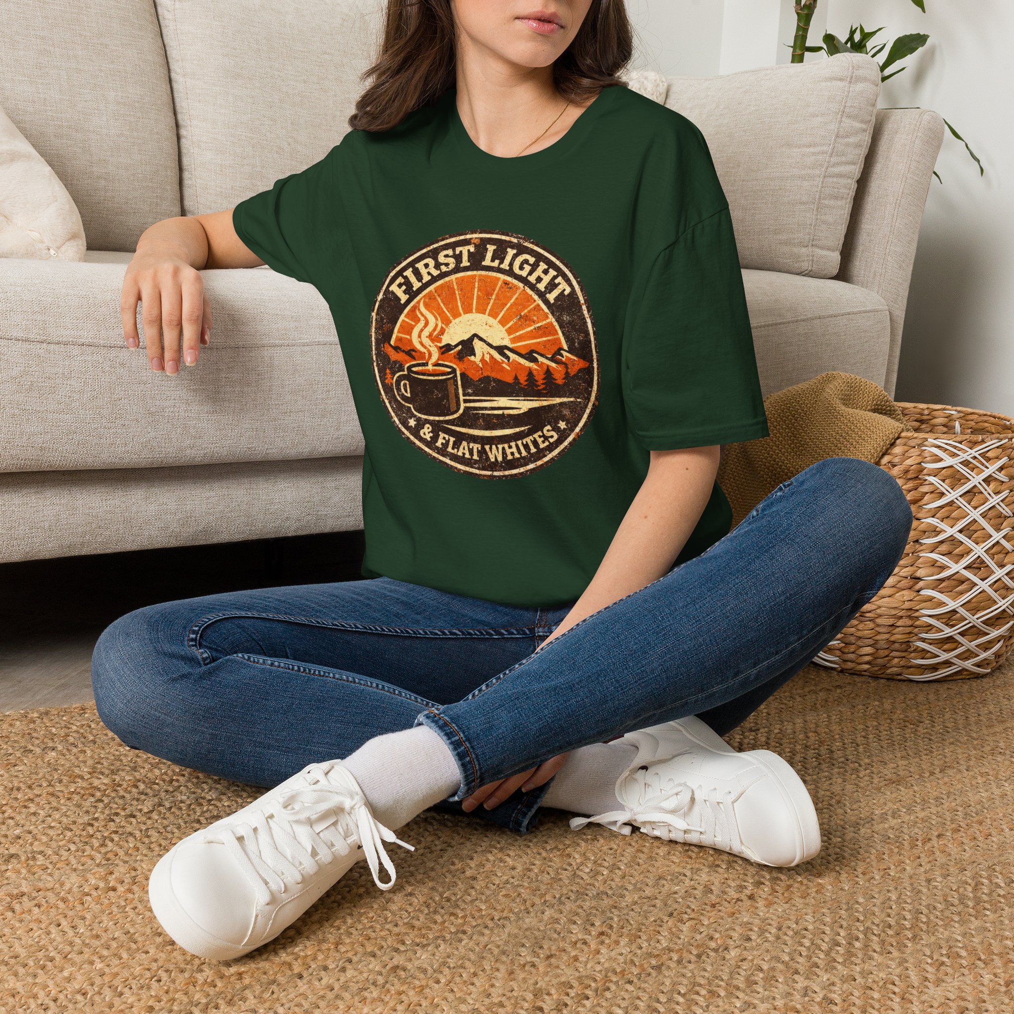 First Light & Flat Whites Distressed T-Shirt - Image 30