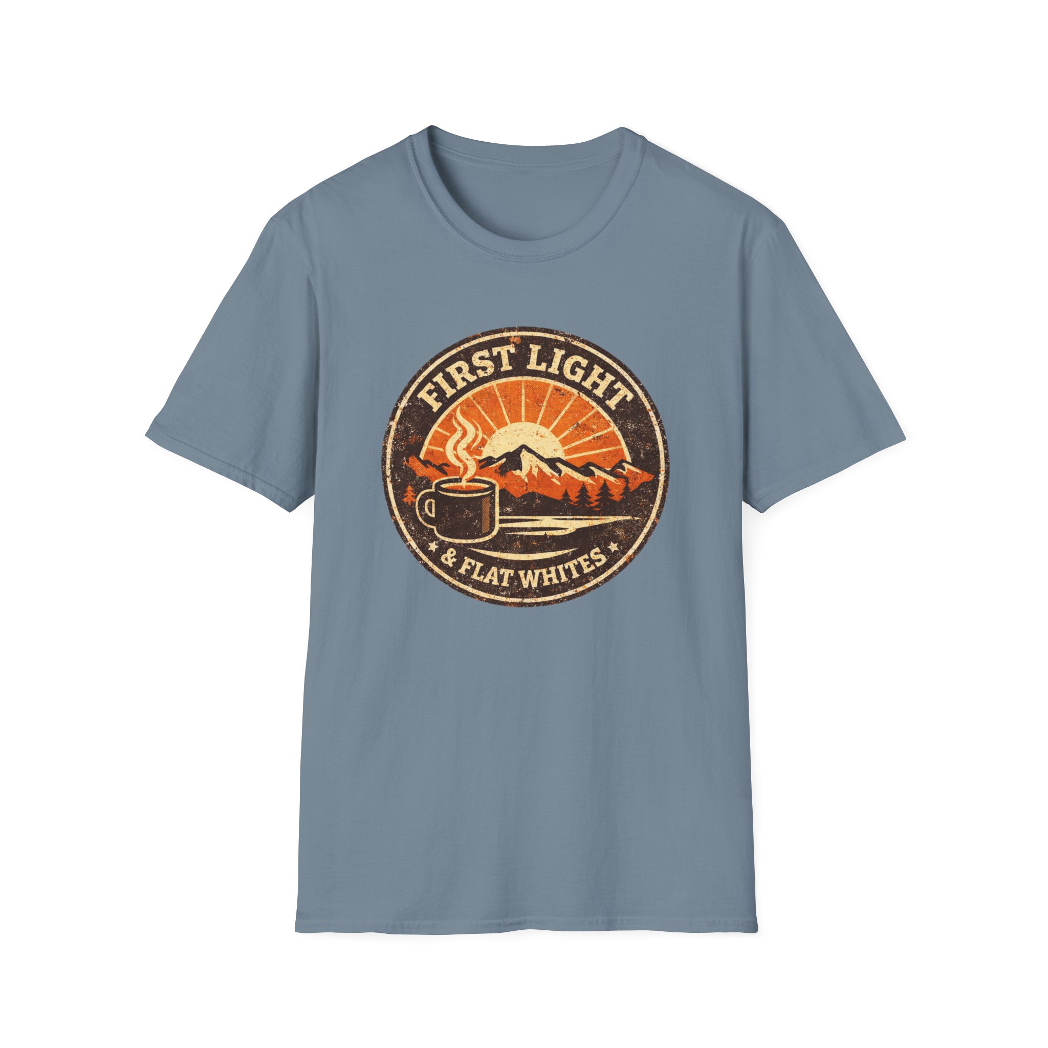 First Light & Flat Whites Distressed T-Shirt - Image 35