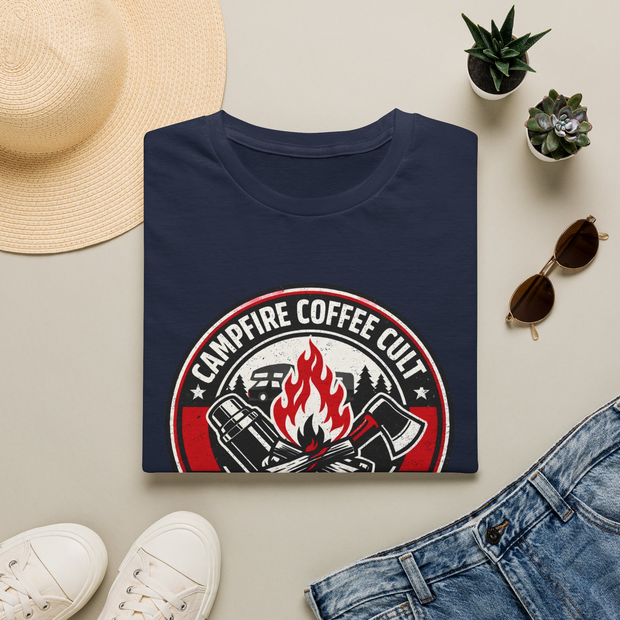 Campfire Coffee Cult Rise & Grind Emblem T-Shirt - Image 29