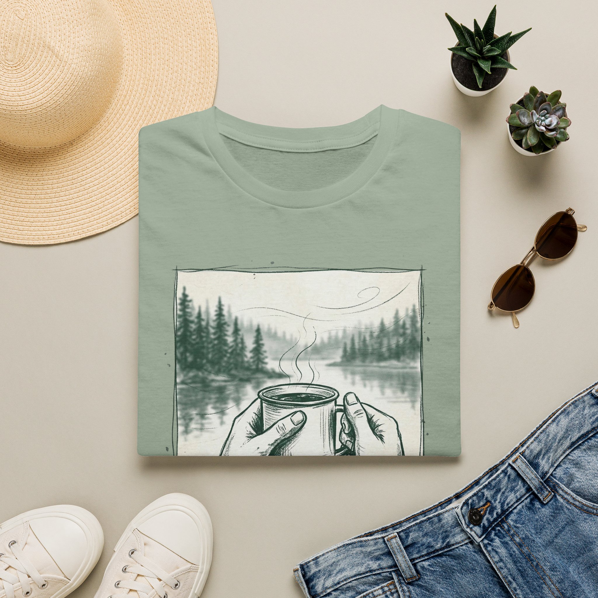 Brewed Somewhere Beautiful Sketch T-Shirt - Image 13