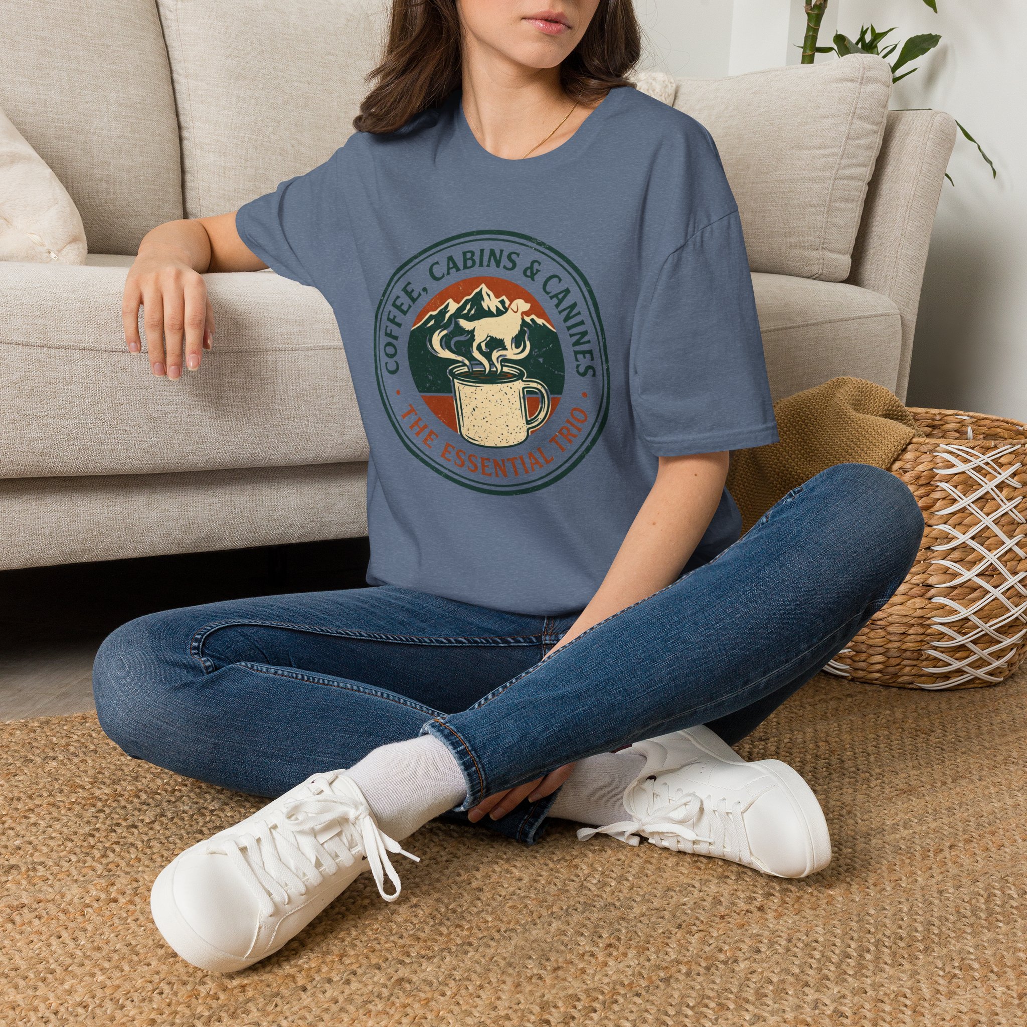 Coffee, Cabins & Canines - The Essential Trio T-Shirt - Image 18