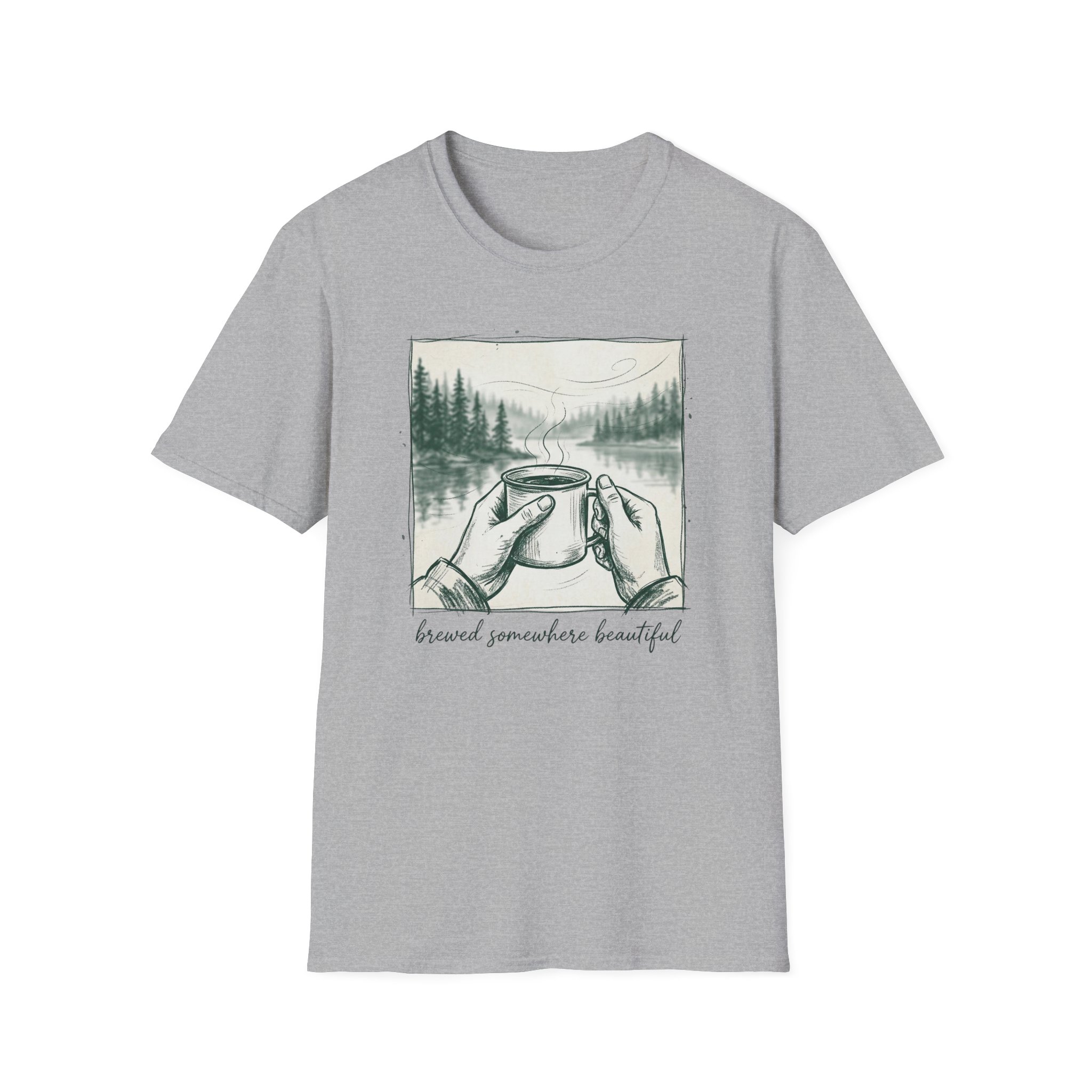 Brewed Somewhere Beautiful Sketch T-Shirt - Image 7