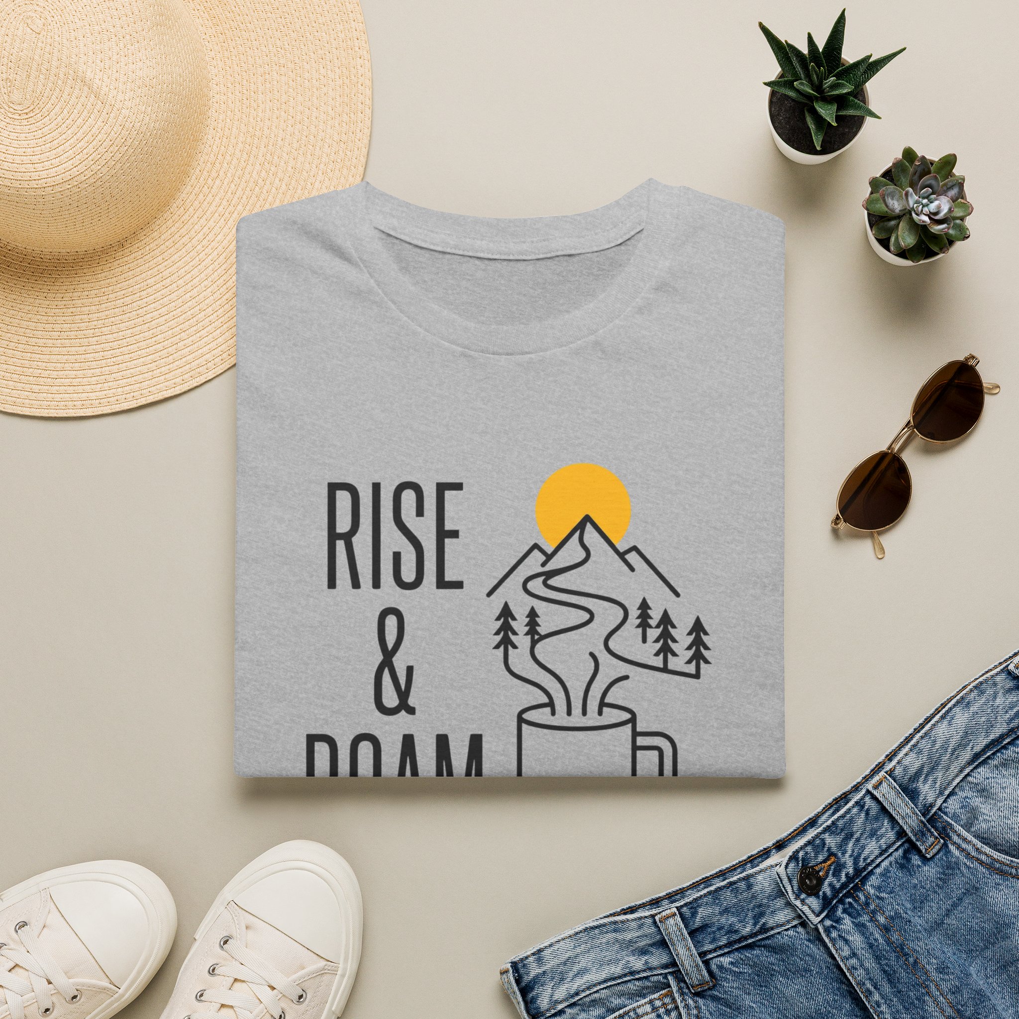 Rise and Roam Morning Mountain Mug Silhouette T-shirt - Image 5