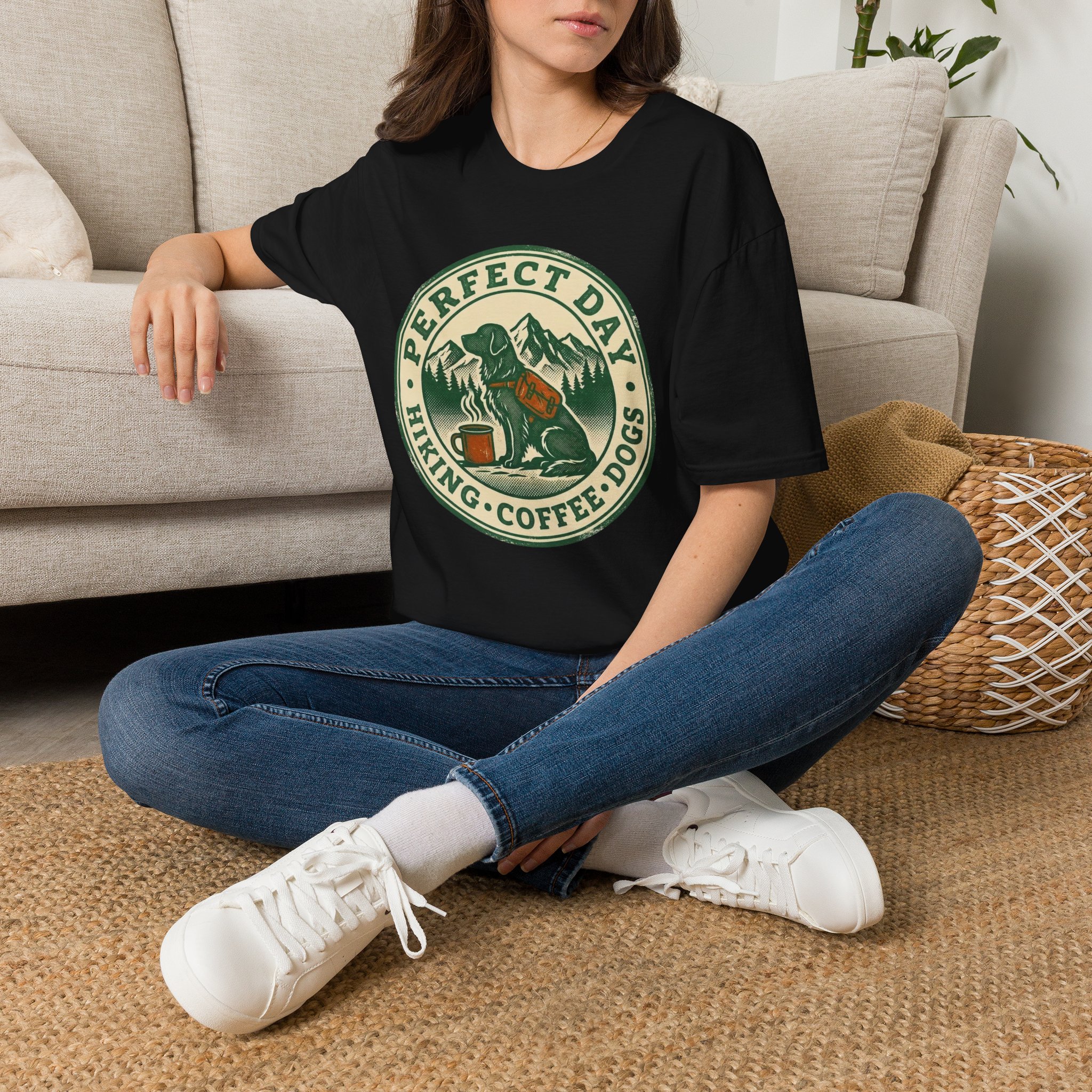 Perfect Day - Hiking Coffee Dogs T-Shirt - Image 6