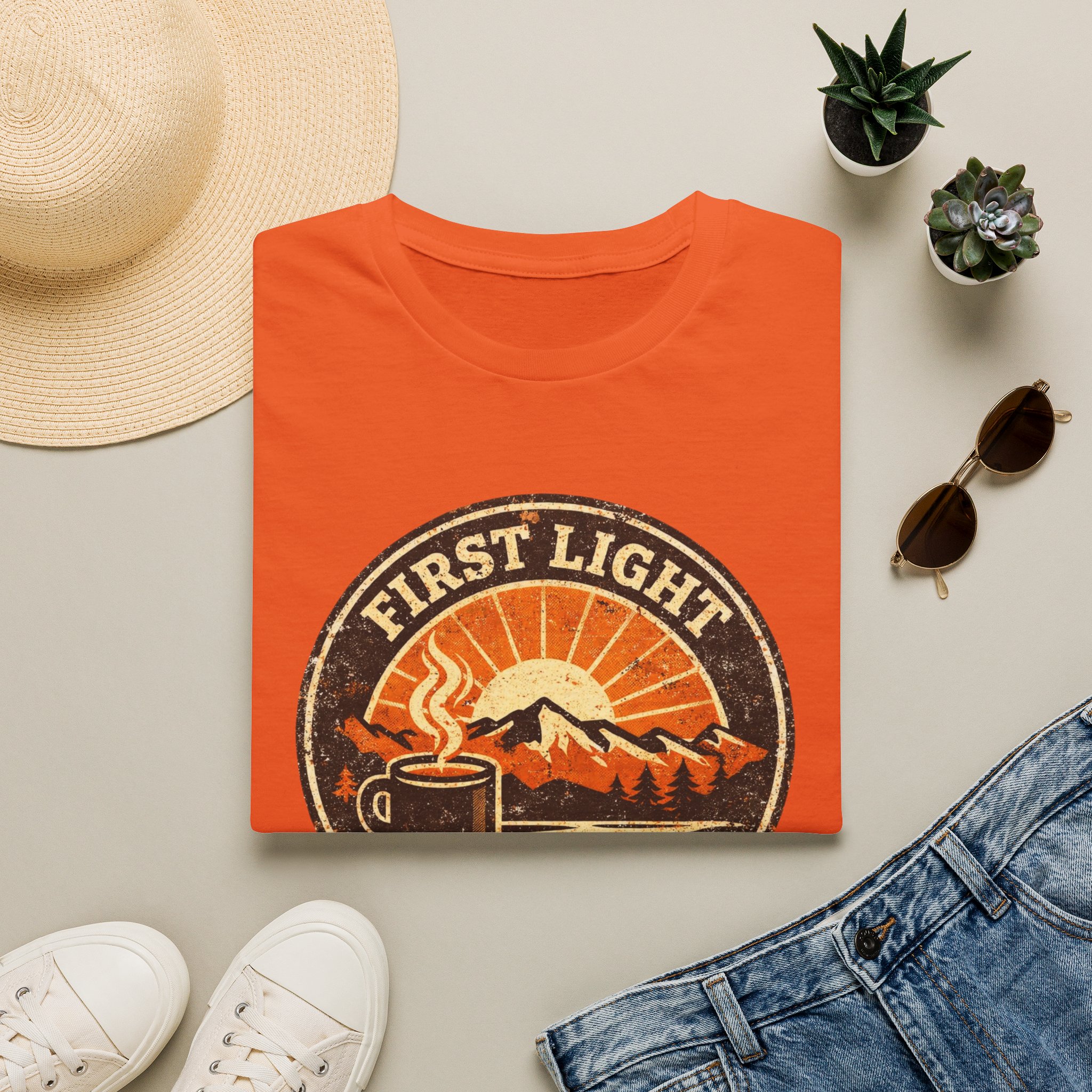 First Light & Flat Whites Distressed T-Shirt - Image 13