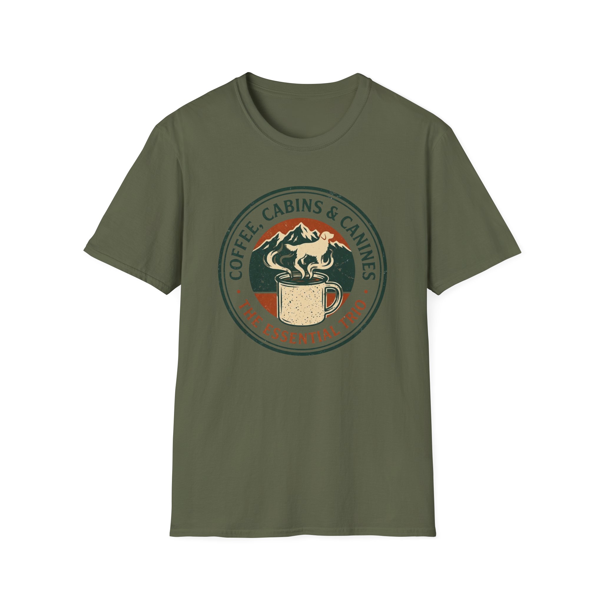 Coffee, Cabins & Canines - The Essential Trio T-Shirt - Image 15