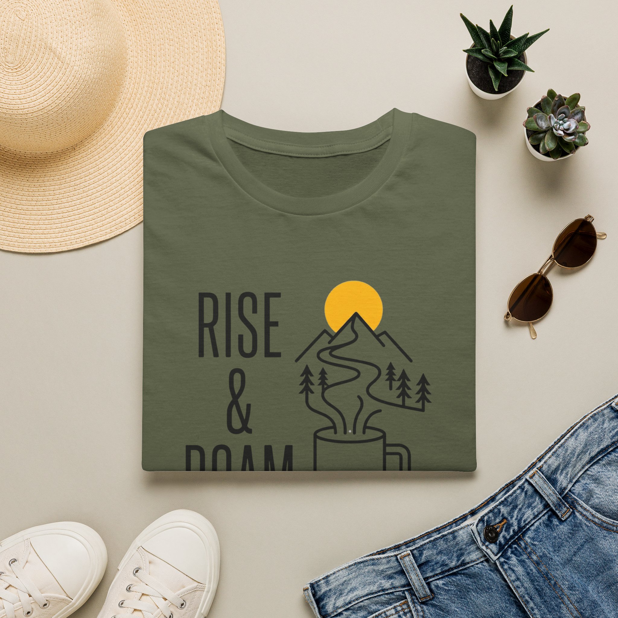 Rise and Roam Morning Mountain Mug Silhouette T-shirt - Image 13
