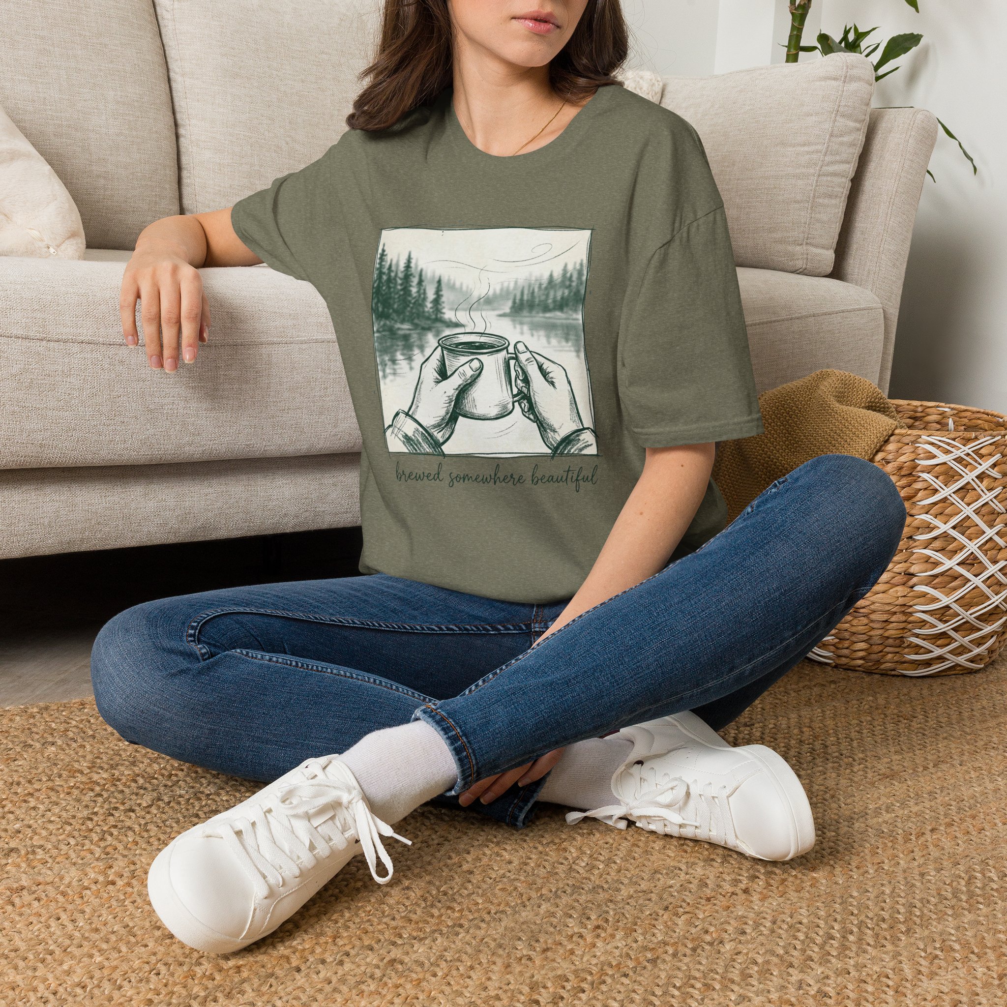 Brewed Somewhere Beautiful Sketch T-Shirt - Image 10