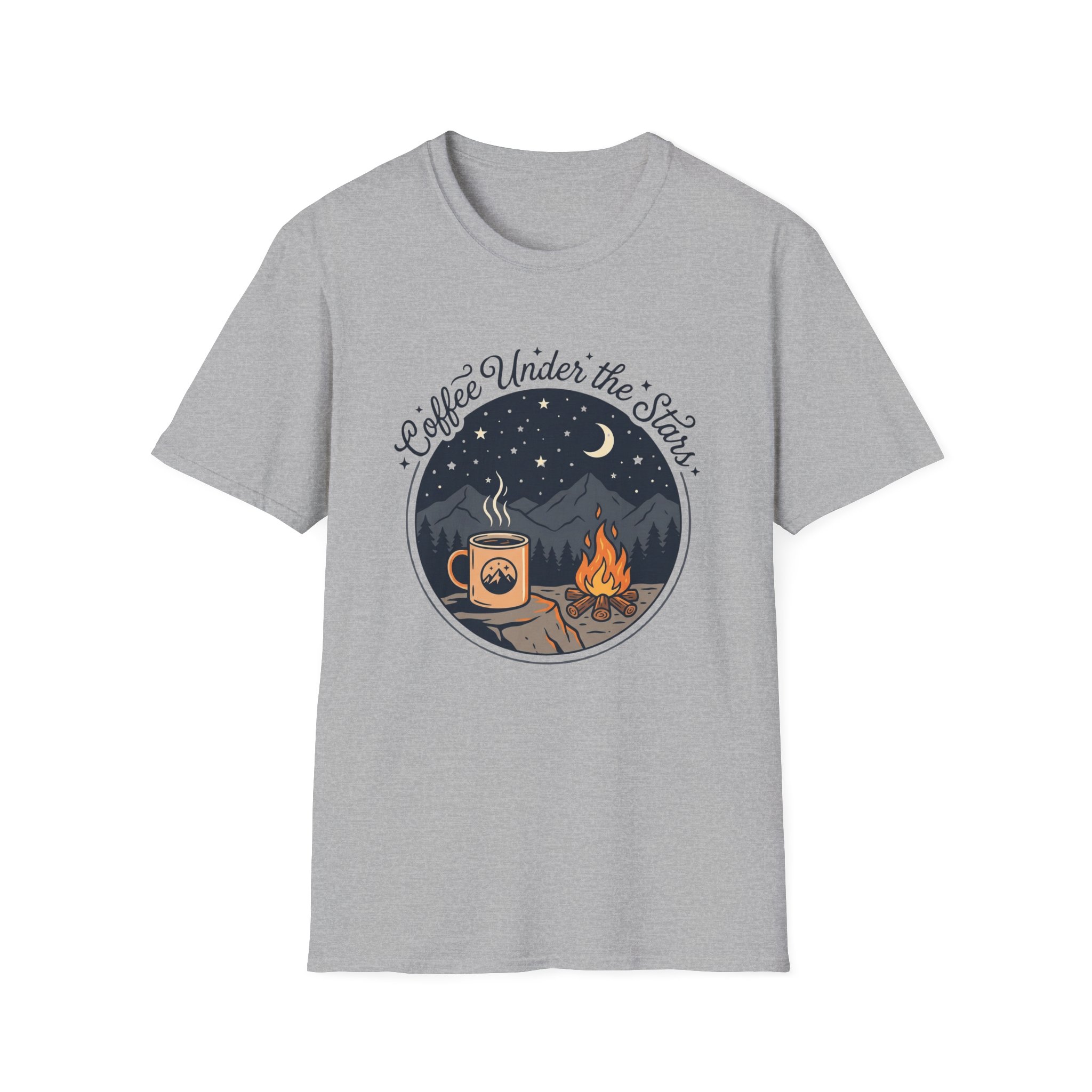 Coffee Under The Stars Cartoon Style T-Shirt - Image 7