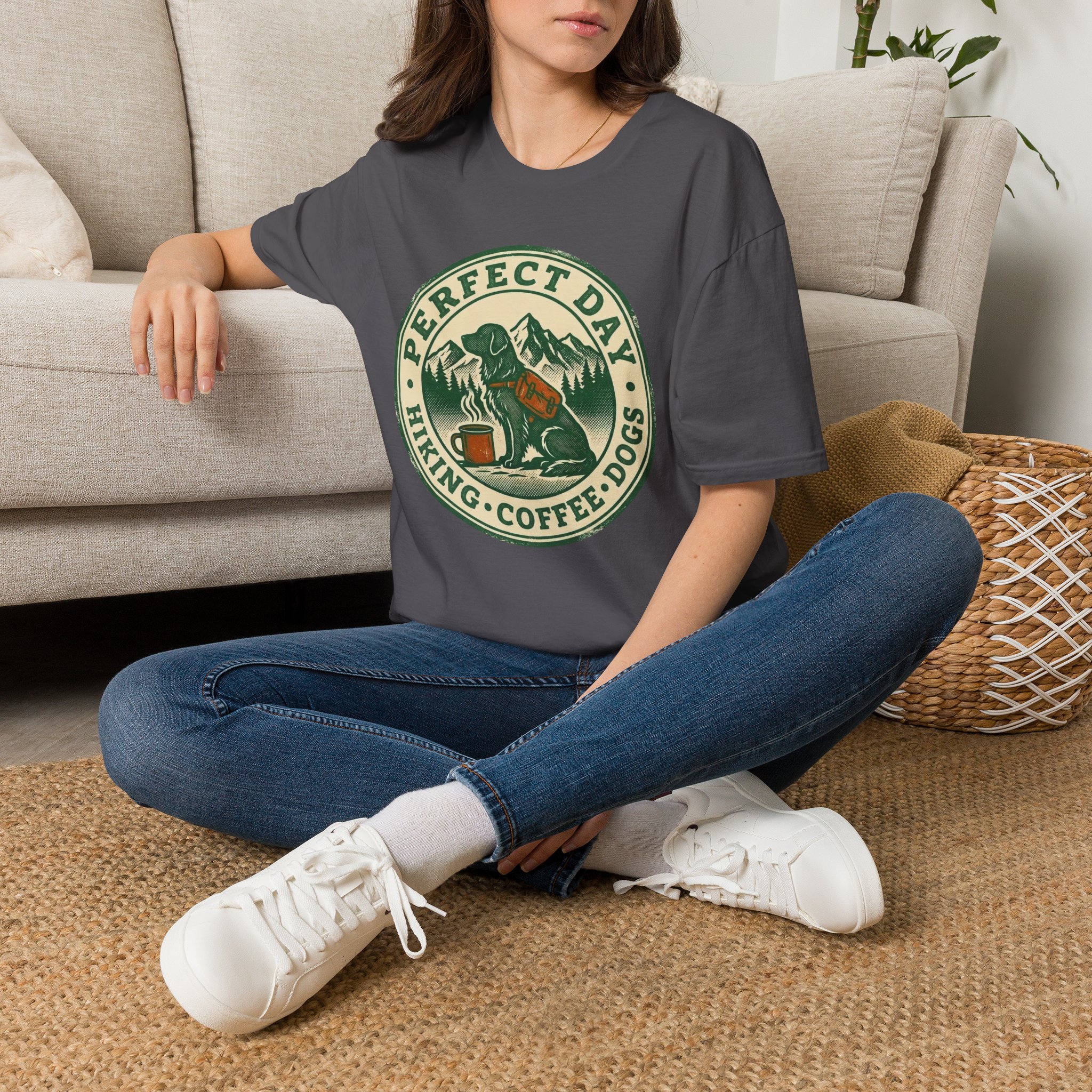 Perfect Day - Hiking Coffee Dogs T-Shirt - Image 26