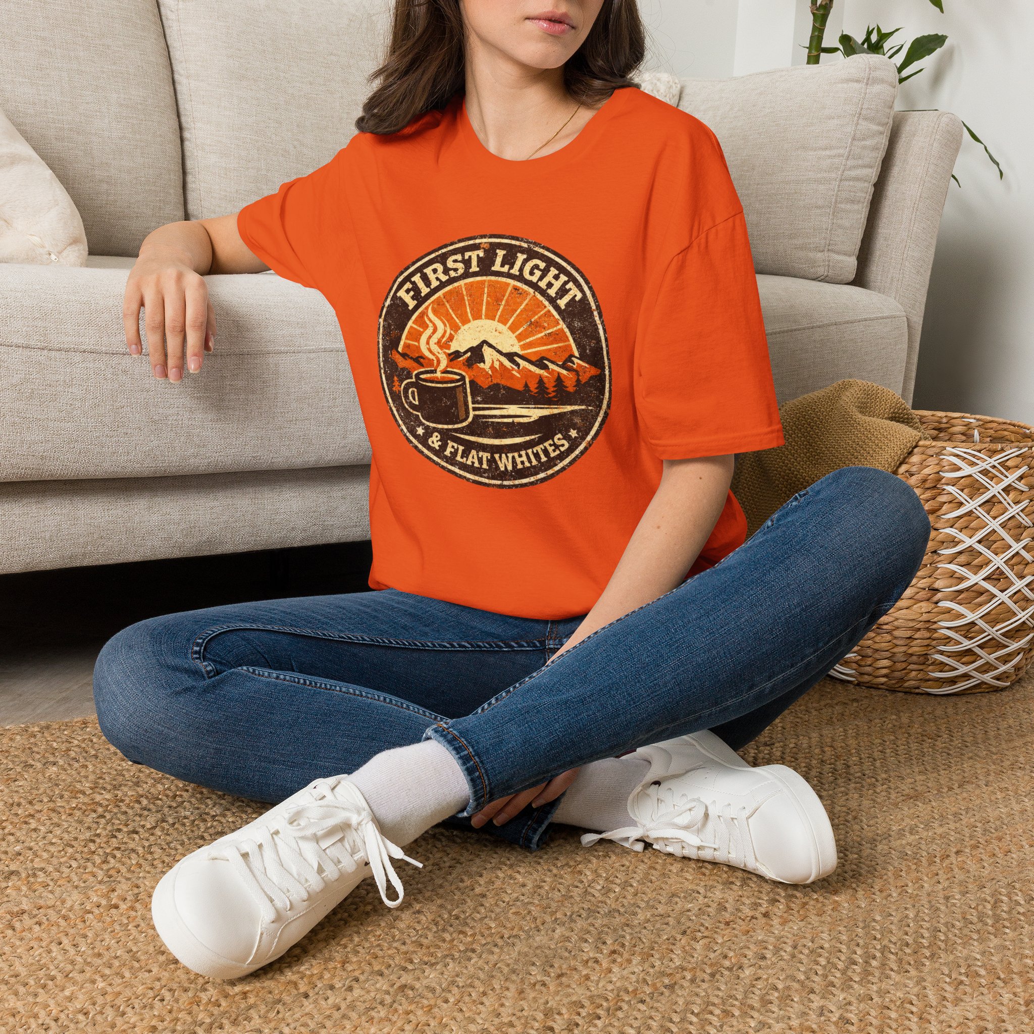 First Light & Flat Whites Distressed T-Shirt - Image 14