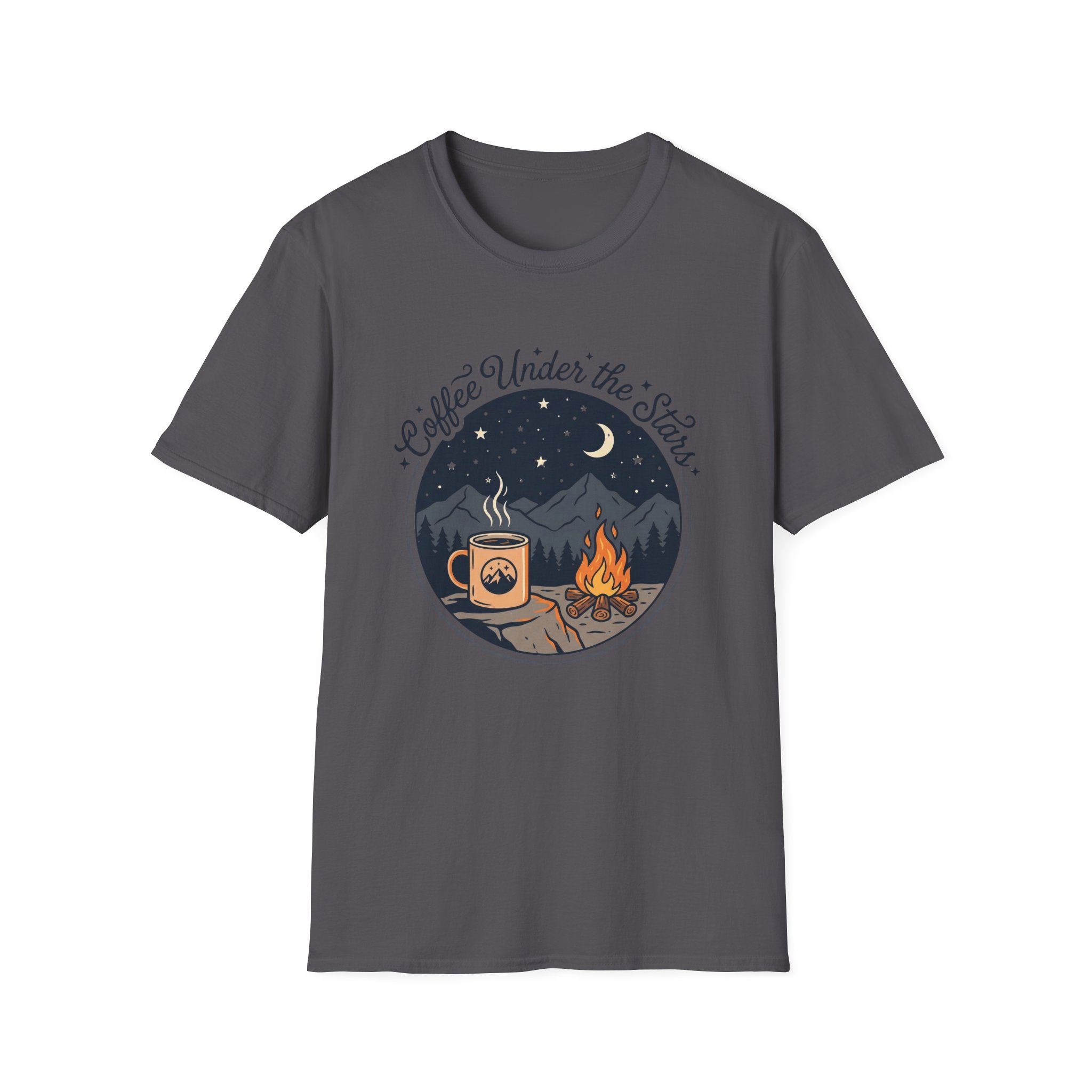 Coffee Under The Stars Cartoon Style T-Shirt - Image 19