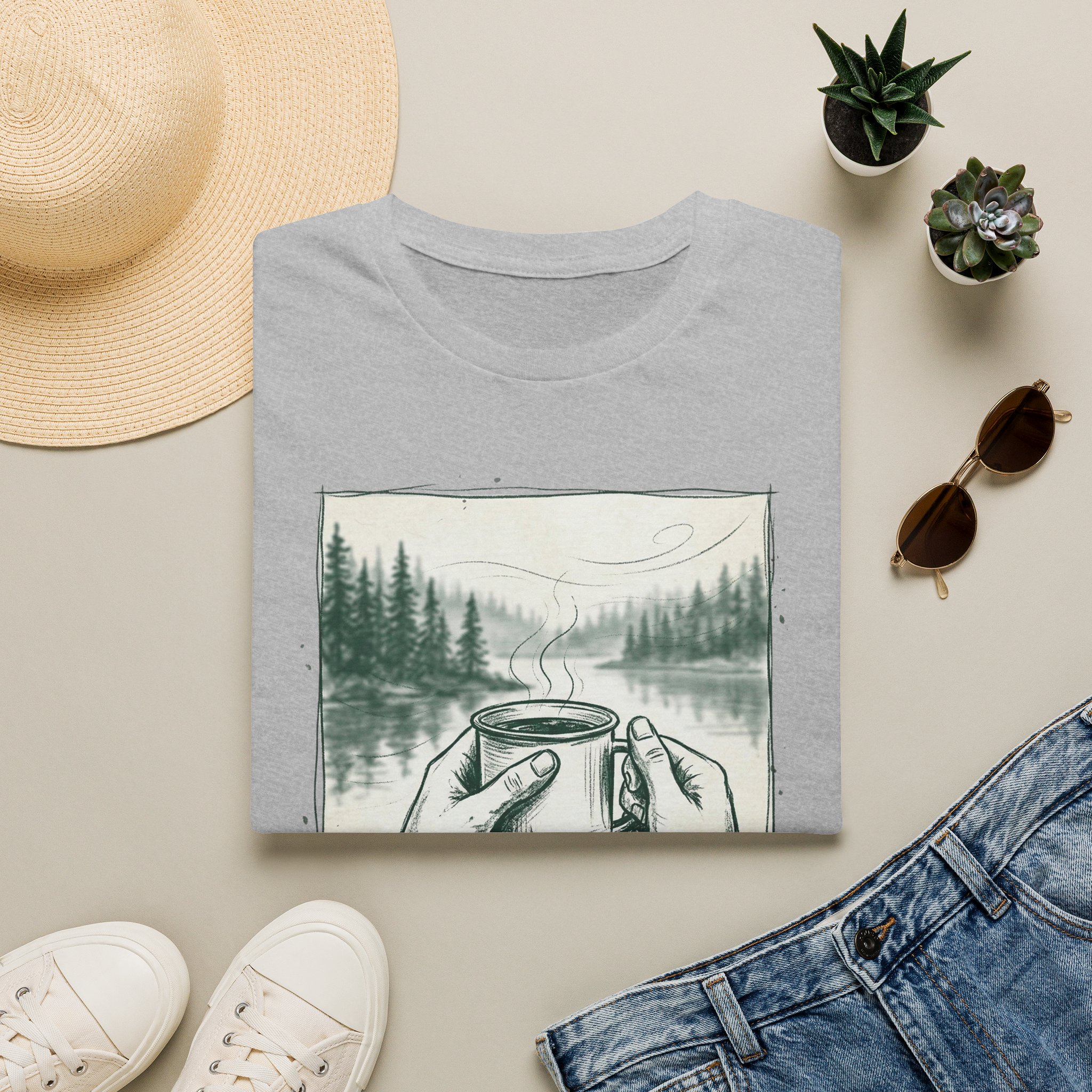 Brewed Somewhere Beautiful Sketch T-Shirt - Image 5