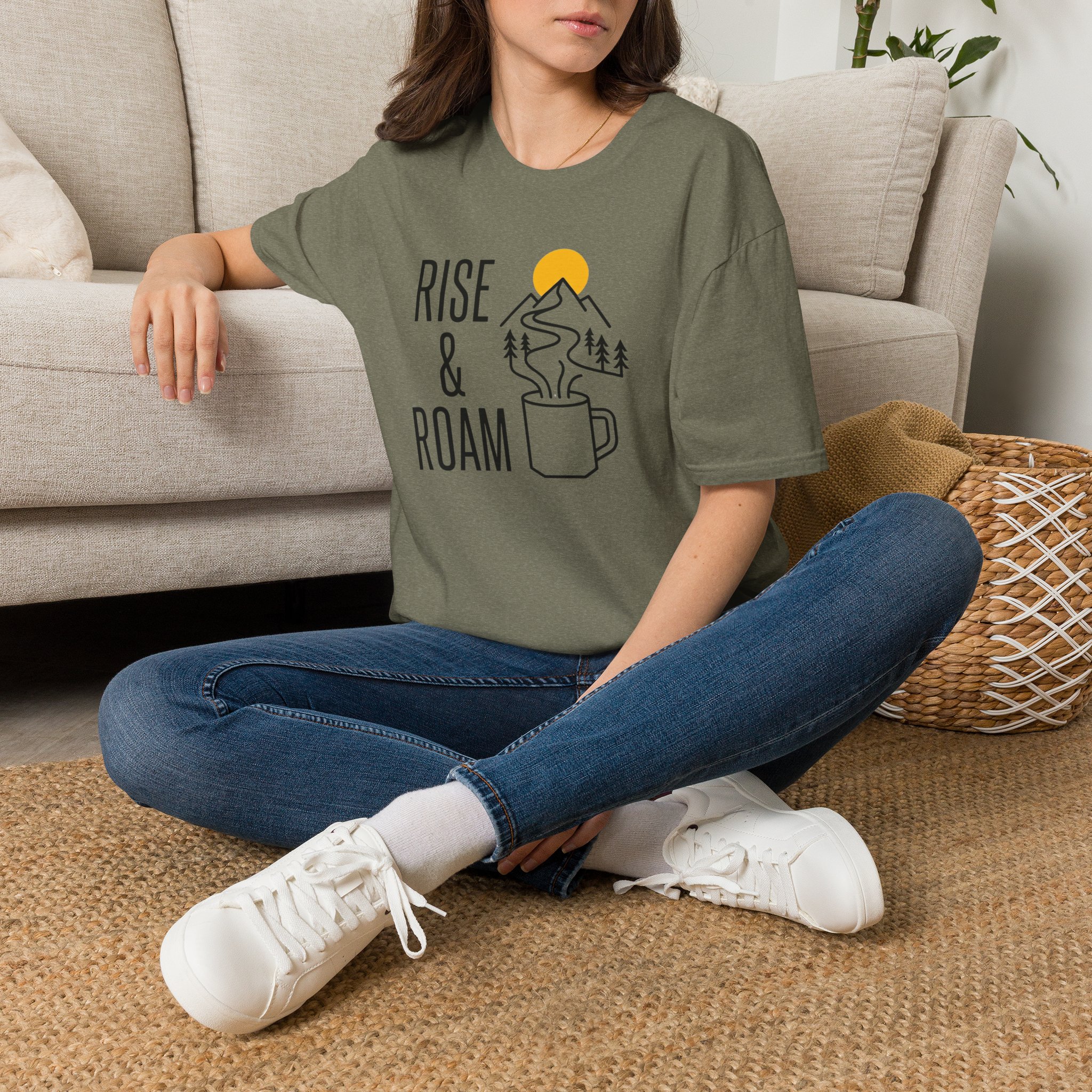 Rise and Roam Morning Mountain Mug Silhouette T-shirt - Image 10