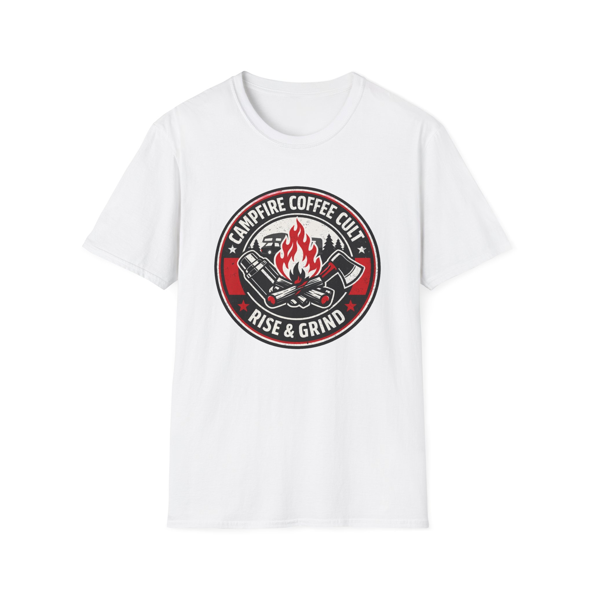 Campfire Coffee Cult Rise & Grind Emblem T-Shirt - Image 3