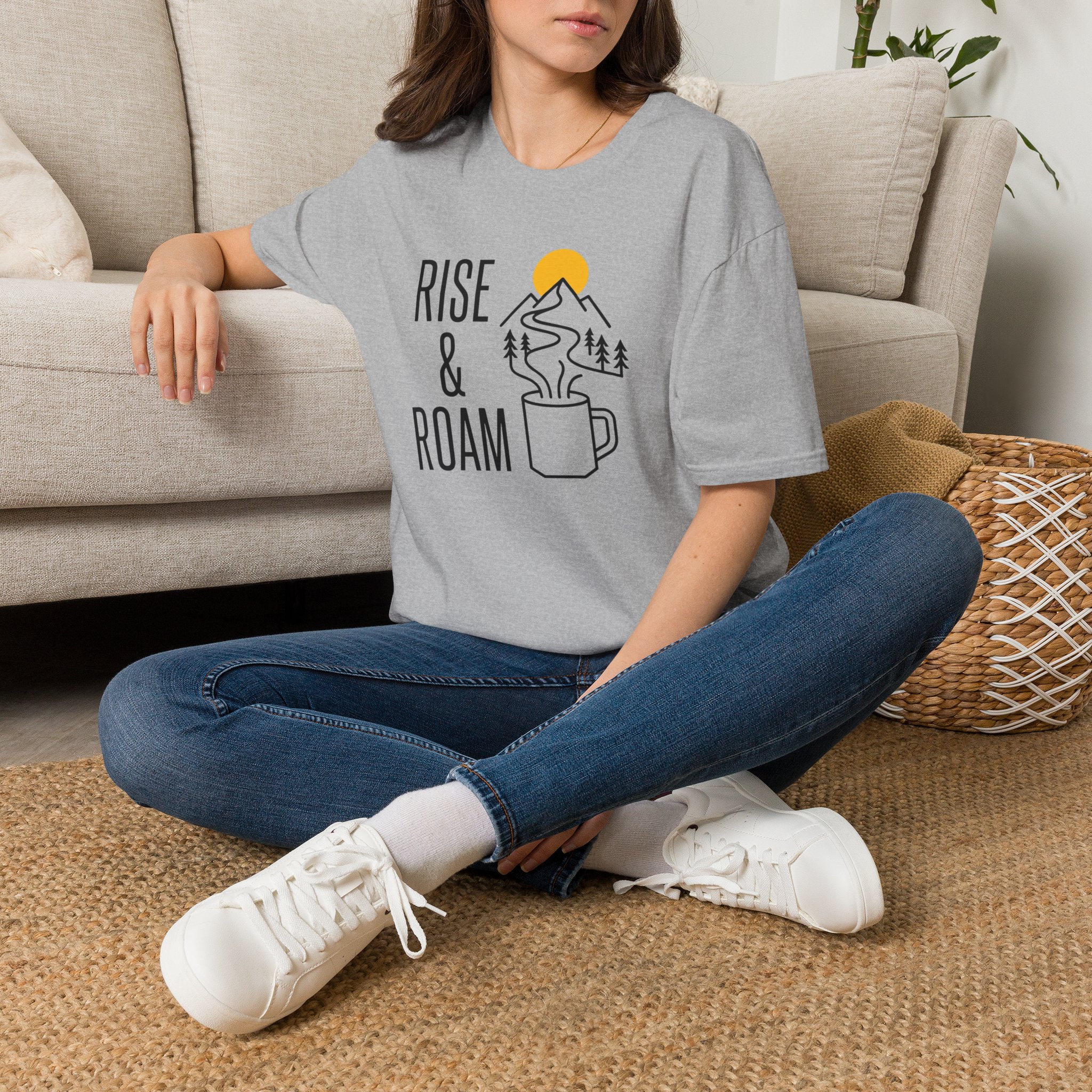 Rise and Roam Morning Mountain Mug Silhouette T-shirt - Image 6