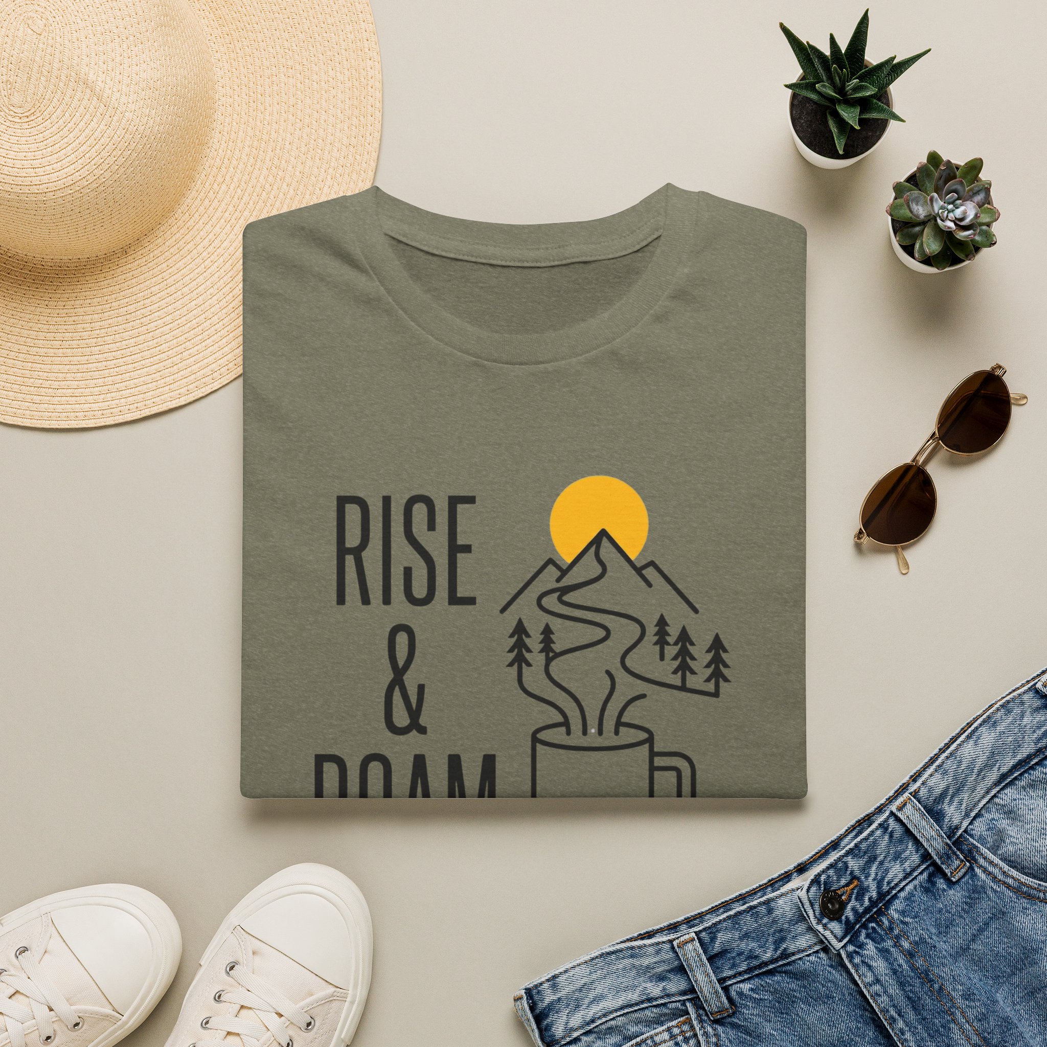 Rise and Roam Morning Mountain Mug Silhouette T-shirt - Image 9