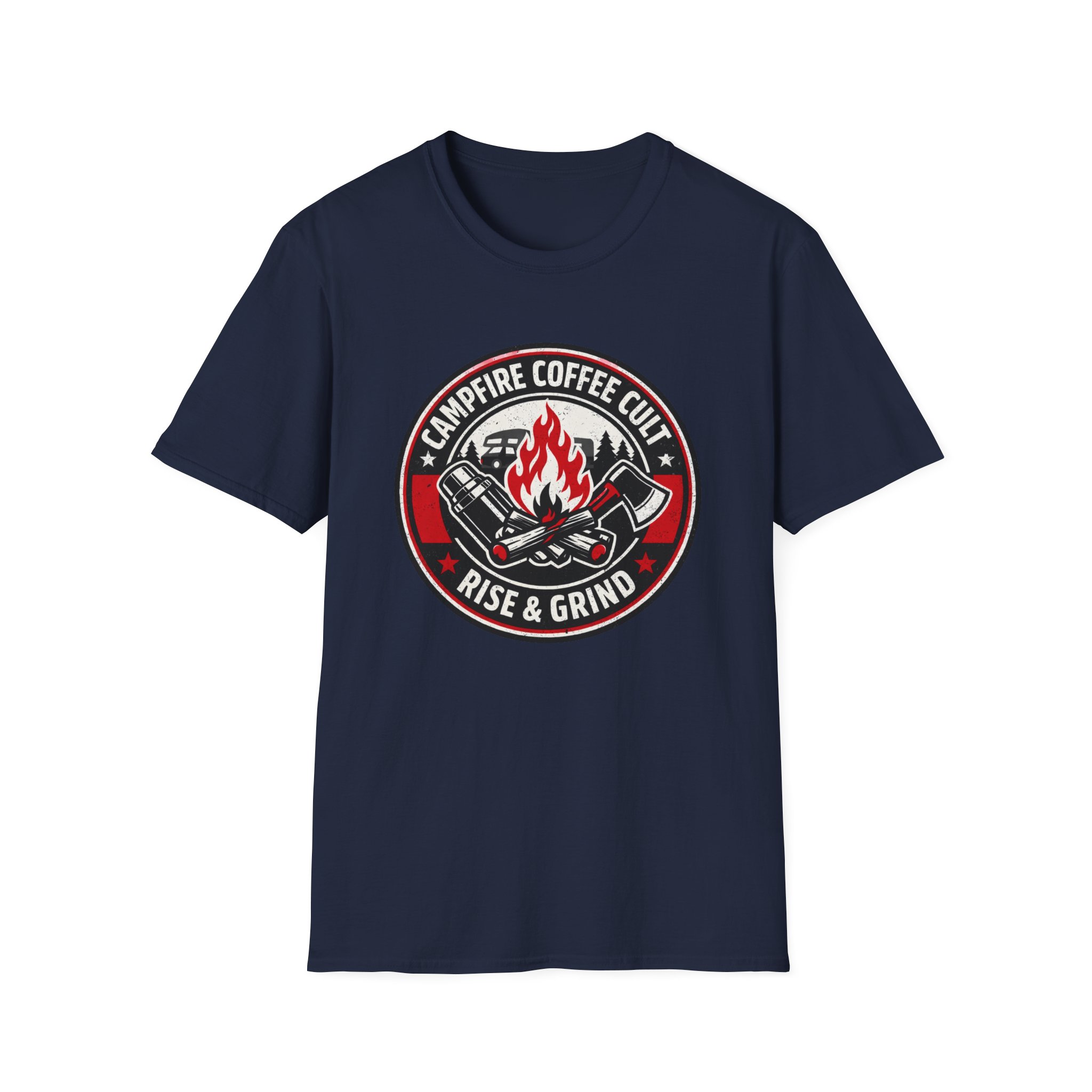 Campfire Coffee Cult Rise & Grind Emblem T-Shirt - Image 31